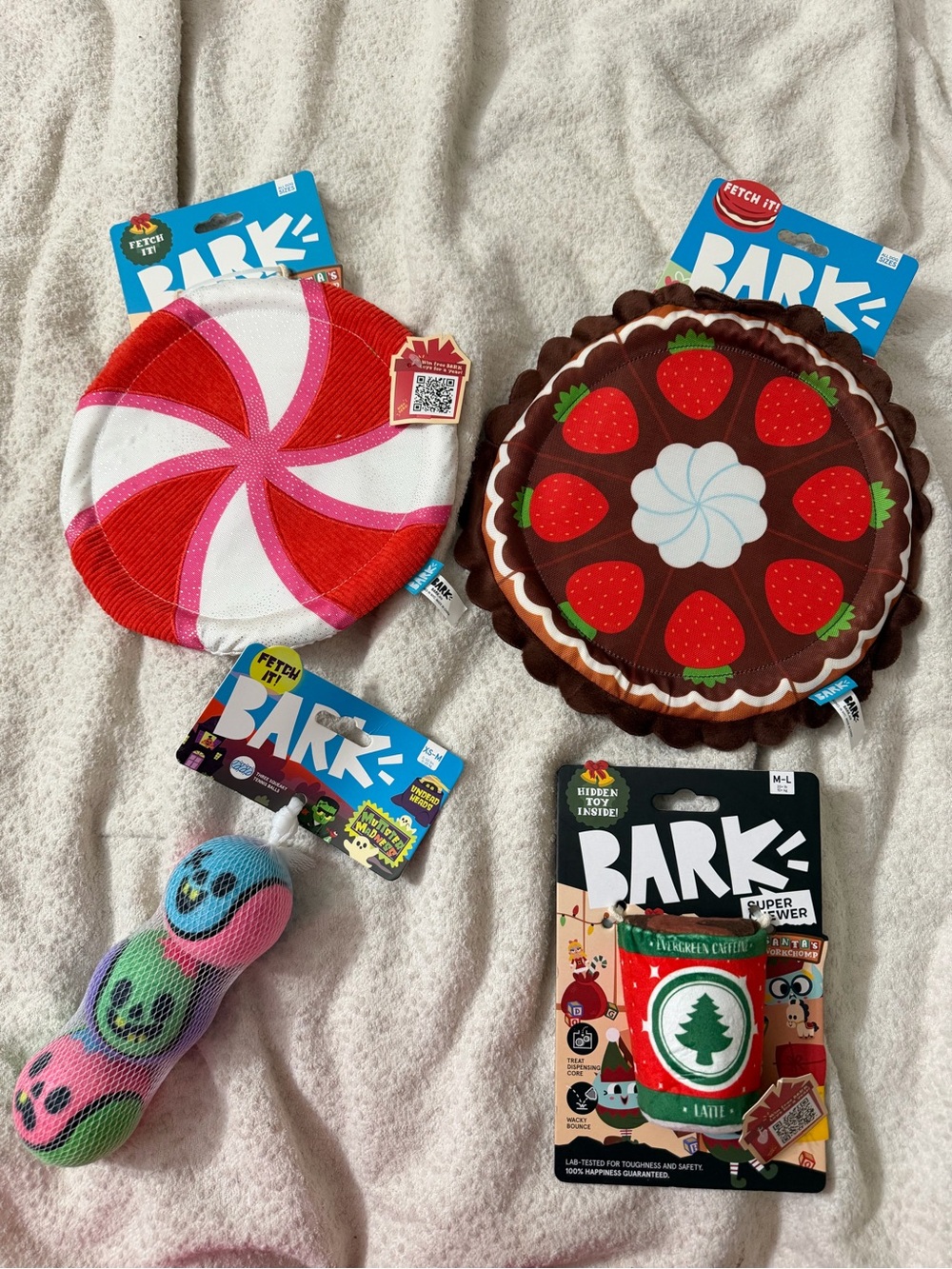 BARK Plush, frisbee and tennis ball bundle lot Dog Toy Set